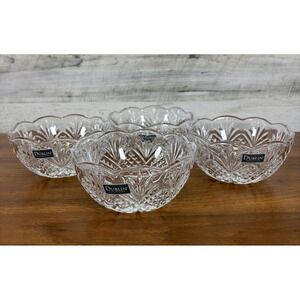 Godinger Dublin Crystal Collection Scalloped Edges Lot of 4 Mint Condition